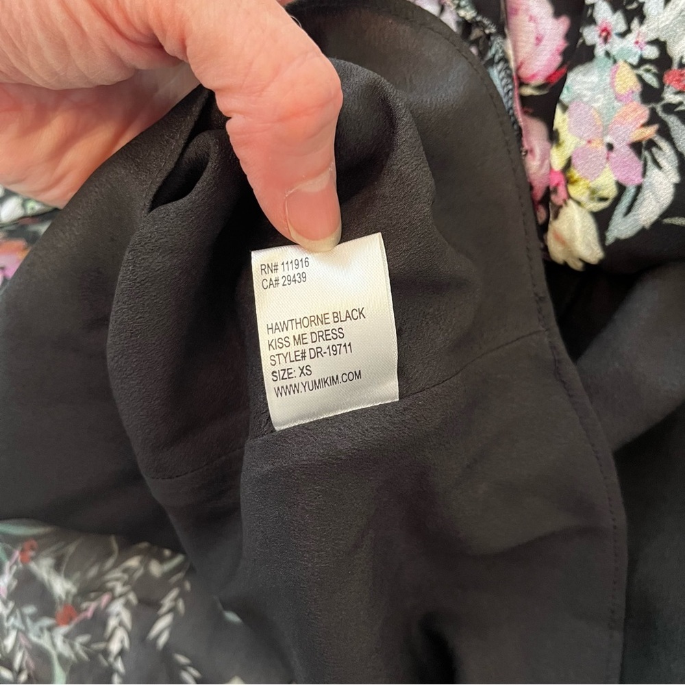 Yumi Kim Black Floral Kiss Me Mini Dress Size XS - Picture 9 of 12